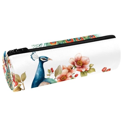 EJFICAHG Stiftetasche Pfau Mit Früchten Und Blumen Federmäppchen Schreibwarenetui Stifteetui Kosmetiktasche Kosmetiktasche Kosmetiktasche von EJFICAHG