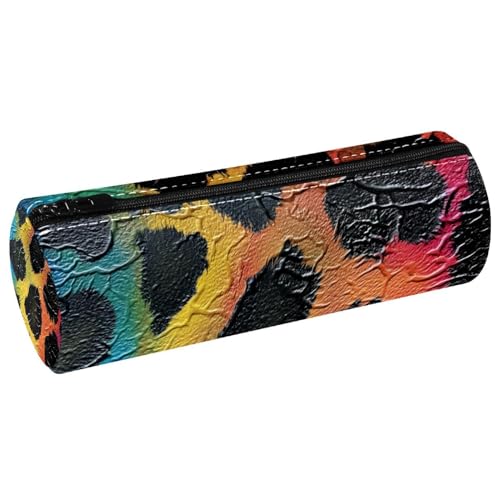 EJFICAHG Stiftetasche Regenbogen Leopardenfell Druck Federmäppchen Schreibwarenetui Stifteetui Kosmetiktasche Kosmetiktasche Kosmetiktasche von EJFICAHG