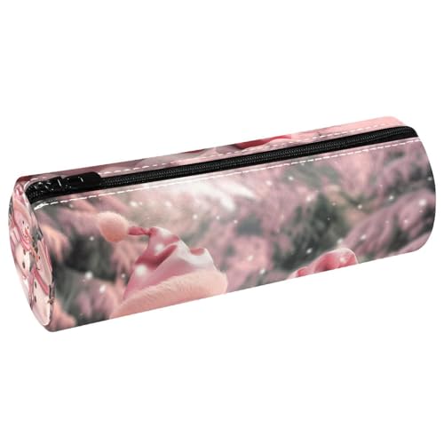EJFICAHG Stiftetasche Rosa Weihnachts-Schneemänner Federmäppchen Schreibwarenetui Stifteetui Kosmetiktasche Kosmetiktasche Kosmetiktasche von EJFICAHG