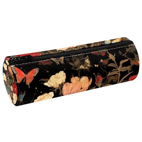 EJFICAHG Stiftetasche Rosen Schmetterlinge Libellen Federmäppchen Schreibwarenetui Stifteetui Kosmetiktasche Kosmetiktasche Kosmetiktasche von EJFICAHG