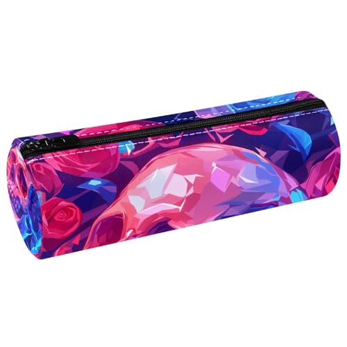 EJFICAHG Stiftetasche Rosen Und Totenkopf Federmäppchen Schreibwarenetui Stifteetui Kosmetiktasche Kosmetiktasche Kosmetiktasche von EJFICAHG
