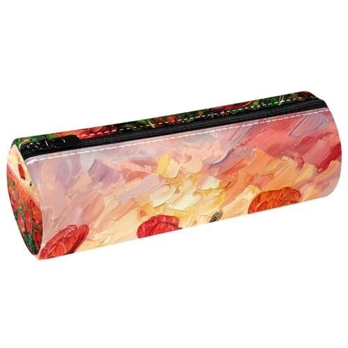 EJFICAHG Stiftetasche Rote Mohnblumen Gemälde Federmäppchen Schreibwarenetui Stifteetui Kosmetiktasche Kosmetiktasche Kosmetiktasche von EJFICAHG