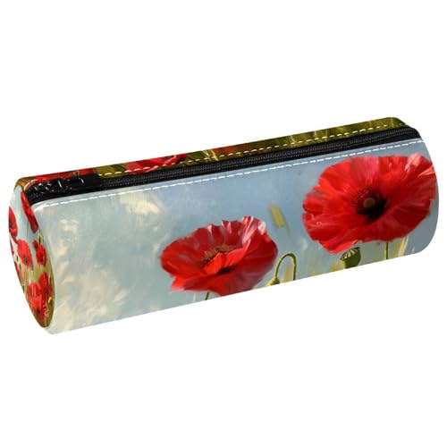 EJFICAHG Stiftetasche Roter Mohn Mohnblumen Blüte Federmäppchen Schreibwarenetui Stifteetui Kosmetiktasche Kosmetiktasche Kosmetiktasche von EJFICAHG