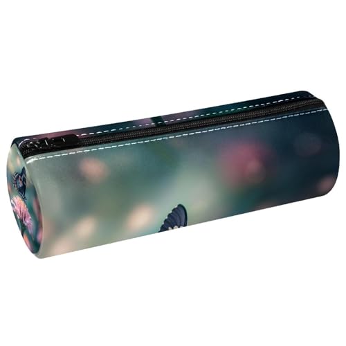 EJFICAHG Stiftetasche Schmetterling Blauer Tiger Auf Rosa Blume Federmäppchen Schreibwarenetui Stifteetui Kosmetiktasche Kosmetiktasche Kosmetiktasche von EJFICAHG