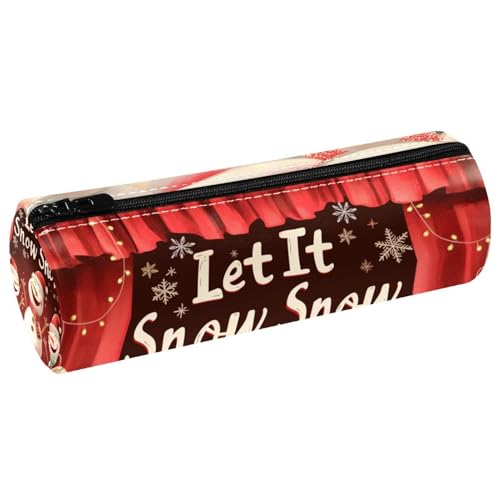EJFICAHG Stiftetasche Schneemann Weihnachten Schneeflocken Federmäppchen Schreibwarenetui Stifteetui Kosmetiktasche Kosmetiktasche Kosmetiktasche von EJFICAHG