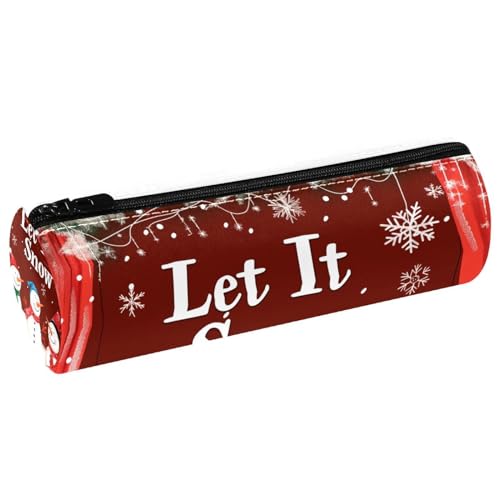 EJFICAHG Stiftetasche Schneemann Weihnachten Schneeflocken Federmäppchen Schreibwarenetui Stifteetui Kosmetiktasche Kosmetiktasche Kosmetiktasche von EJFICAHG