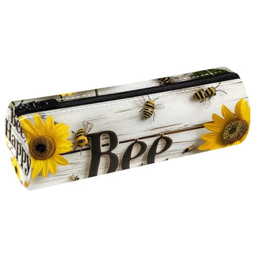 EJFICAHG Stiftetasche Sonnenblumen Blüte Biene Federmäppchen Schreibwarenetui Stifteetui Kosmetiktasche Kosmetiktasche Kosmetiktasche von EJFICAHG