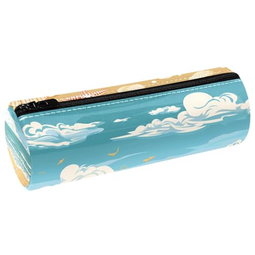 EJFICAHG Stiftetasche Strand Seestern Muscheln Meer Landschaft Federmäppchen Schreibwarenetui Stifteetui Kosmetiktasche Kosmetiktasche Kosmetiktasche von EJFICAHG