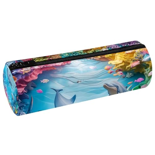 EJFICAHG Stiftetasche Tropical Pink Flamingos Wasserfall Schmetterling Federmäppchen Schreibwarenetui Stifteetui Kosmetiktasche Kosmetiktasche Kosmetiktasche von EJFICAHG