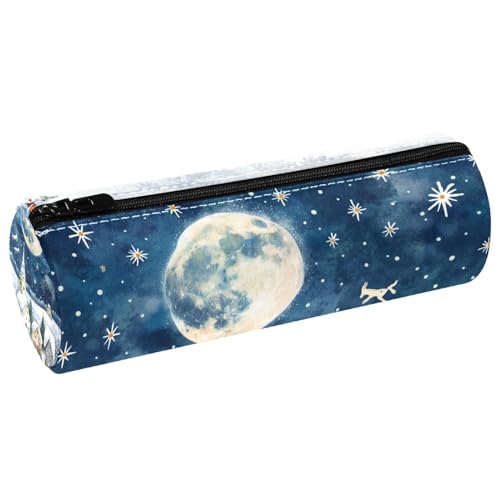 EJFICAHG Stiftetasche Weihnachten Nacht Cute Snowman Moon Federmäppchen Schreibwarenetui Stifteetui Kosmetiktasche Kosmetiktasche Kosmetiktasche von EJFICAHG