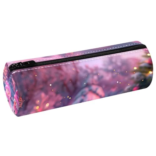 EJFICAHG Stiftetasche Weihnachten Niedlicher Schneemann Rosa Federmäppchen Schreibwarenetui Stifteetui Kosmetiktasche Kosmetiktasche Kosmetiktasche von EJFICAHG