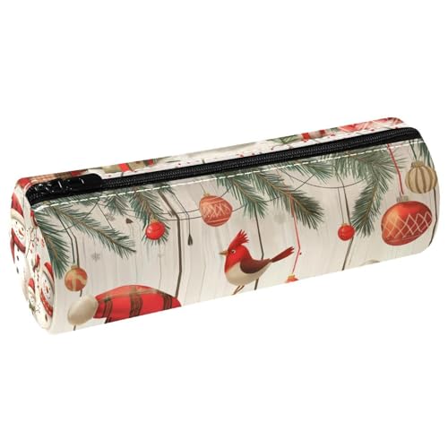 EJFICAHG Stiftetasche Weihnachten Niedlicher Schneemann Und Vogel Federmäppchen Schreibwarenetui Stifteetui Kosmetiktasche Kosmetiktasche Kosmetiktasche von EJFICAHG