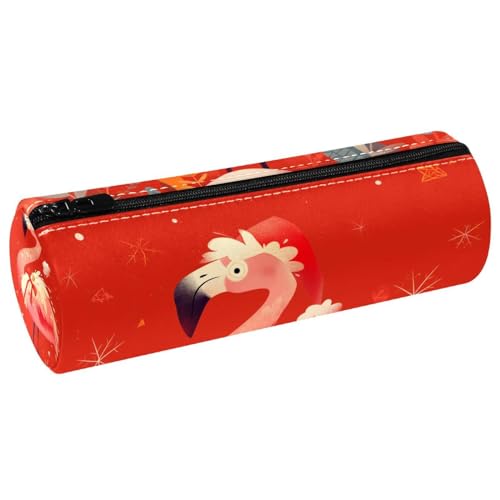 EJFICAHG Stiftetasche Weihnachten Rosa Flamingo Federmäppchen Schreibwarenetui Stifteetui Kosmetiktasche Kosmetiktasche Kosmetiktasche von EJFICAHG