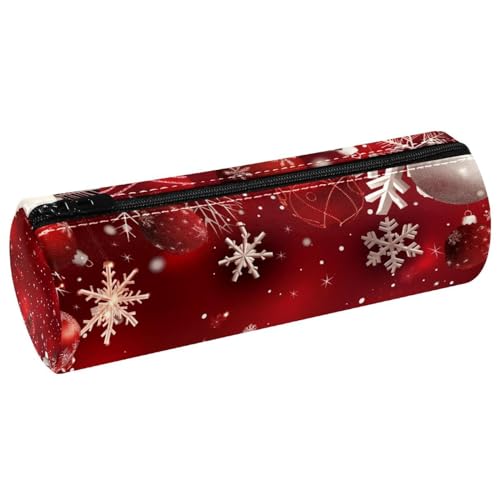 EJFICAHG Stiftetasche Weihnachten Rote Kugeln Hintergrund Federmäppchen Schreibwarenetui Stifteetui Kosmetiktasche Kosmetiktasche Kosmetiktasche von EJFICAHG