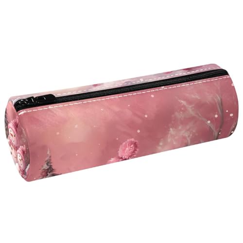 EJFICAHG Stiftetasche Weihnachten Süßer Schneemann Rosa Federmäppchen Schreibwarenetui Stifteetui Kosmetiktasche Kosmetiktasche Kosmetiktasche von EJFICAHG