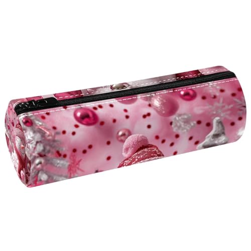EJFICAHG Stiftetasche Weihnachten Süßer Schneemann Rosa Federmäppchen Schreibwarenetui Stifteetui Kosmetiktasche Kosmetiktasche Kosmetiktasche von EJFICAHG