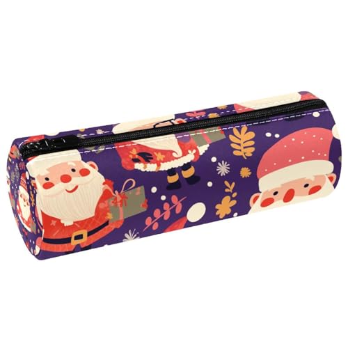 EJFICAHG Stiftetasche Weihnachten Weihnachtsmann Und Schneeflocken Muster Federmäppchen Schreibwarenetui Stifteetui Kosmetiktasche Kosmetiktasche Kosmetiktasche von EJFICAHG