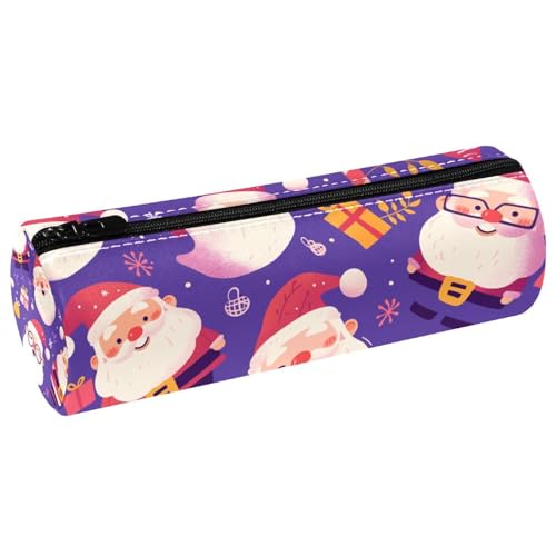 EJFICAHG Stiftetasche Weihnachten Weihnachtsmann Und Schneeflocken Muster Federmäppchen Schreibwarenetui Stifteetui Kosmetiktasche Kosmetiktasche Kosmetiktasche von EJFICAHG