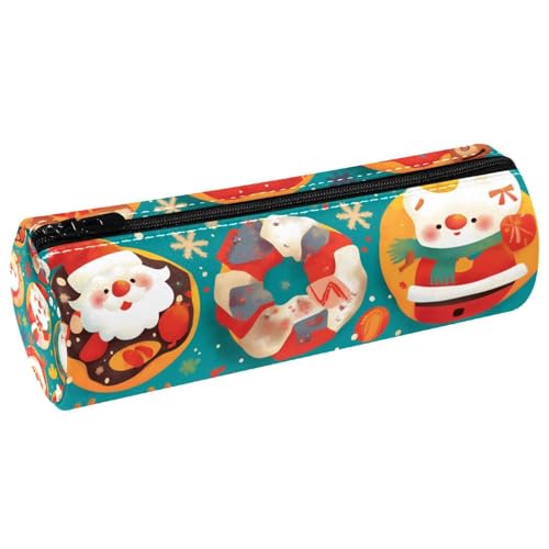 EJFICAHG Stiftetasche Weihnachts-Donuts Weihnachtsmann Federmäppchen Schreibwarenetui Stifteetui Kosmetiktasche Kosmetiktasche Kosmetiktasche von EJFICAHG