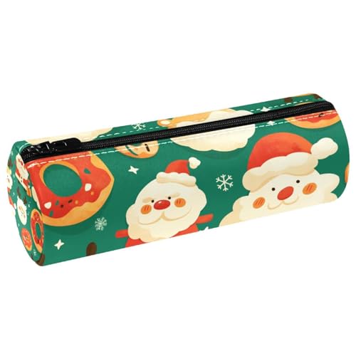 EJFICAHG Stiftetasche Weihnachts-Donuts Weihnachtsmann Federmäppchen Schreibwarenetui Stifteetui Kosmetiktasche Kosmetiktasche Kosmetiktasche von EJFICAHG
