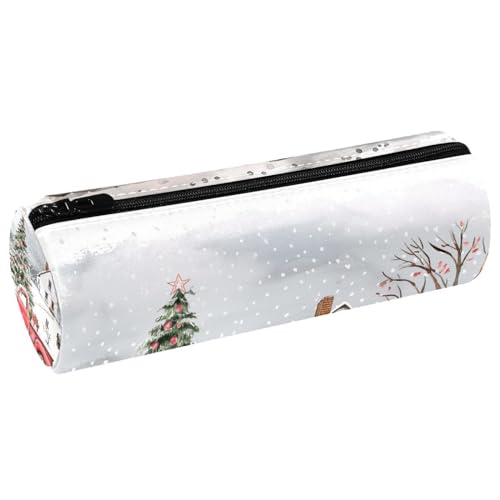 EJFICAHG Stiftetasche Weihnachts-Winter-LKW-Landschaft Federmäppchen Schreibwarenetui Stifteetui Kosmetiktasche Kosmetiktasche Kosmetiktasche von EJFICAHG