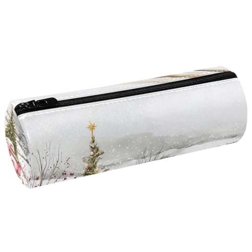 EJFICAHG Stiftetasche Weihnachts-Winter-LKW-Landschaft Federmäppchen Schreibwarenetui Stifteetui Kosmetiktasche Kosmetiktasche Kosmetiktasche von EJFICAHG