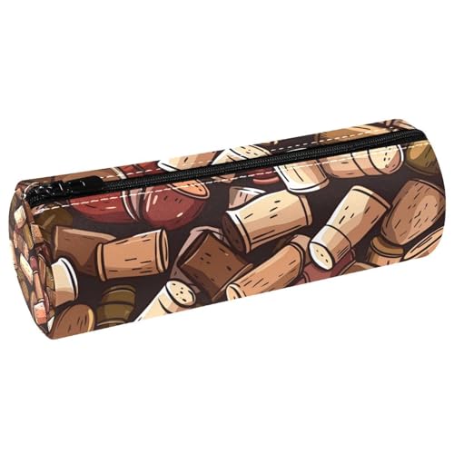 EJFICAHG Stiftetasche Weinflasche Korken Muster Federmäppchen Schreibwarenetui Stifteetui Kosmetiktasche Kosmetiktasche Kosmetiktasche von EJFICAHG