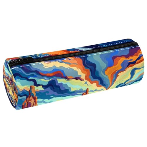 EJFICAHG Stiftetasche Wüstenlandschaft Federmäppchen Schreibwarenetui Stifteetui Kosmetiktasche Kosmetiktasche Kosmetiktasche von EJFICAHG