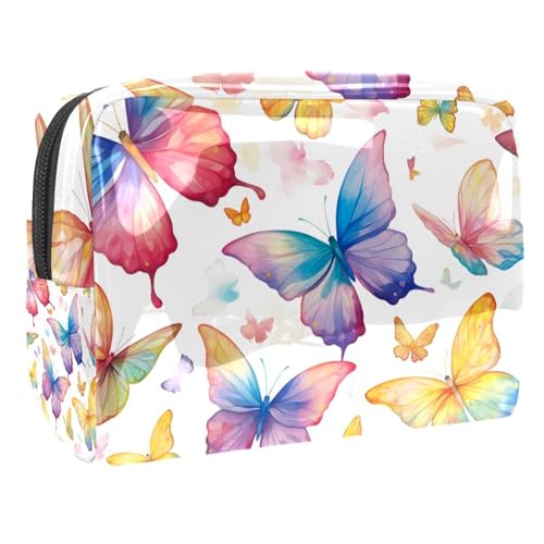 Kosmetiktaschen Für Frauen Aquarell Pferd Schminkkoffer Reisetasche Kosmetiktasche Organizer 18.5x7.5x13cm von EJFICAHG