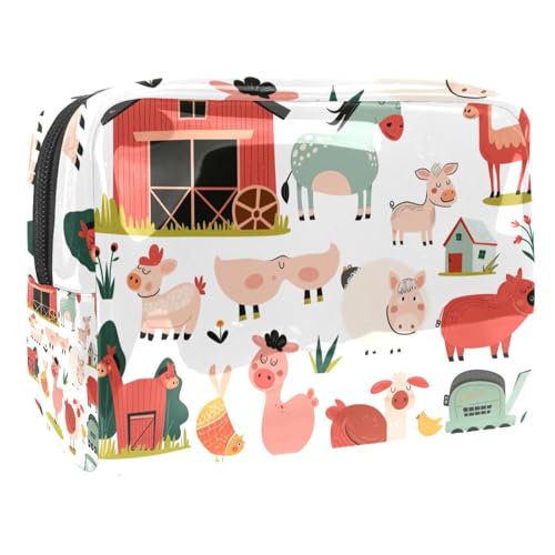 Kosmetiktaschen Für Frauen Bauernhof-Tiere Schminkkoffer Reisetasche Kosmetiktasche Organizer 18.5x7.5x13cm von EJFICAHG