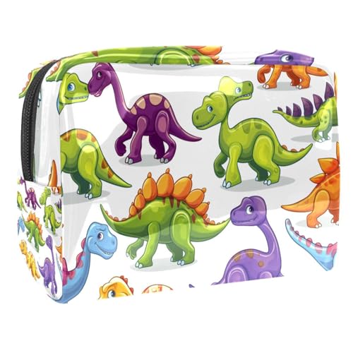 Kosmetiktaschen Für Frauen Cartoon Dinosaurier Schminkkoffer Reisetasche Kosmetiktasche Organizer 18.5x7.5x13cm von EJFICAHG
