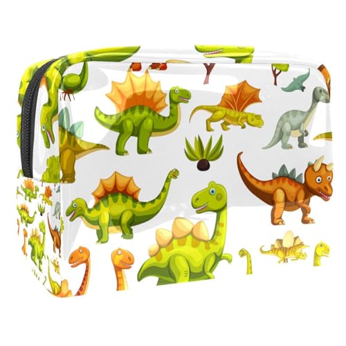 Kosmetiktaschen Für Frauen Cartoon Dinosaurier Schminkkoffer Reisetasche Kosmetiktasche Organizer 18.5x7.5x13cm von EJFICAHG