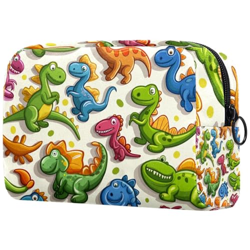 Kosmetiktaschen Für Frauen Cartoon Dinosaurier Schminkkoffer Reisetasche Kosmetiktasche Organizer von EJFICAHG