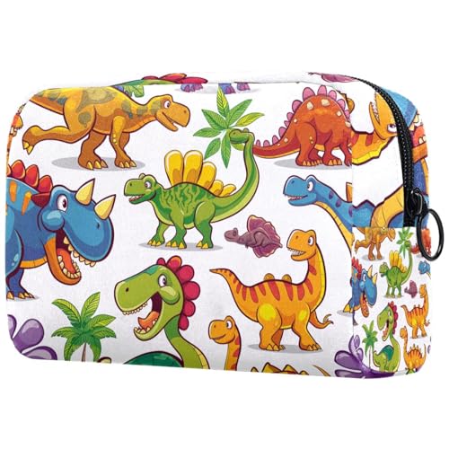 Kosmetiktaschen Für Frauen Cartoon Dinosaurier Schminkkoffer Reisetasche Kosmetiktasche Organizer von EJFICAHG