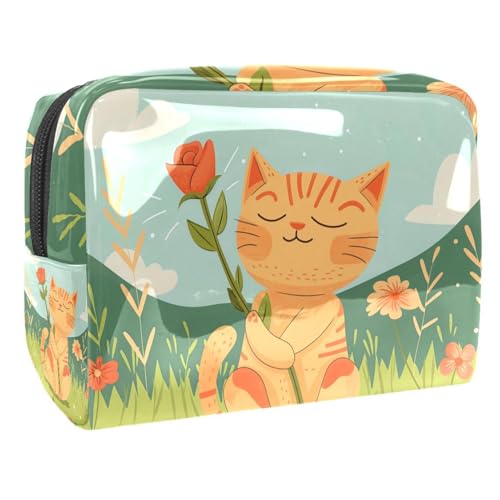 Kosmetiktaschen Für Frauen Cute Christmas Santa Claus Muster Schminkkoffer Reisetasche Kosmetiktasche Organizer 18.5x7.5x13cm von EJFICAHG