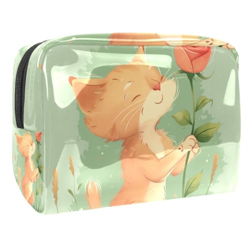 Kosmetiktaschen Für Frauen Cute Christmas Santa Claus Pattern Schminkkoffer Reisetasche Kosmetiktasche Organizer 18.5x7.5x13cm von EJFICAHG