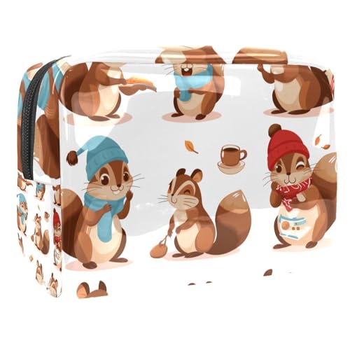 Kosmetiktaschen Für Frauen Cute Christmas Santa Claus Pattern Schminkkoffer Reisetasche Kosmetiktasche Organizer 18.5x7.5x13cm von EJFICAHG