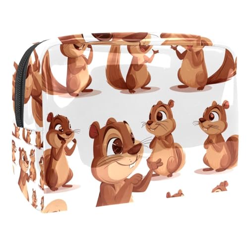 Kosmetiktaschen Für Frauen Cute Christmas Santa Claus Pattern Schminkkoffer Reisetasche Kosmetiktasche Organizer 18.5x7.5x13cm von EJFICAHG