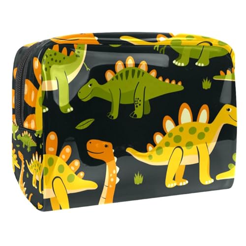 Kosmetiktaschen Für Frauen Dinosaurier Muster Cartoon Schminkkoffer Reisetasche Kosmetiktasche Organizer 18.5x7.5x13cm von EJFICAHG