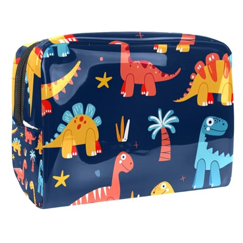 Kosmetiktaschen Für Frauen Dinosaurier Muster Cartoon Schminkkoffer Reisetasche Kosmetiktasche Organizer 18.5x7.5x13cm von EJFICAHG