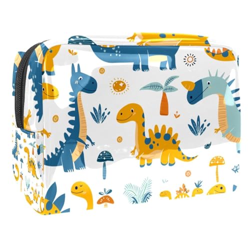 Kosmetiktaschen Für Frauen Dinosaurier Muster Cartoon Schminkkoffer Reisetasche Kosmetiktasche Organizer 18.5x7.5x13cm von EJFICAHG