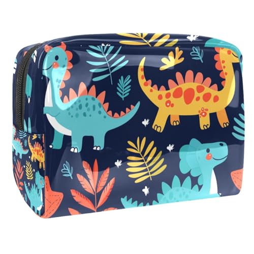 Kosmetiktaschen Für Frauen Dinosaurier Muster Cartoon Schminkkoffer Reisetasche Kosmetiktasche Organizer 18.5x7.5x13cm von EJFICAHG