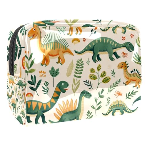 Kosmetiktaschen Für Frauen Dinosaurier-Muster Schminkkoffer Reisetasche Kosmetiktasche Organizer 18.5x7.5x13cm von EJFICAHG