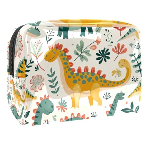 Kosmetiktaschen Für Frauen Dinosaurier Muster Schminkkoffer Reisetasche Kosmetiktasche Organizer 18.5x7.5x13cm von EJFICAHG