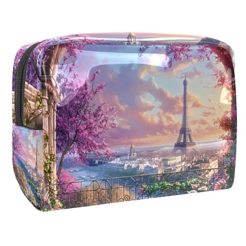 Kosmetiktaschen Für Frauen Dreamy Landscape Eiffel Handtuch Schminkkoffer Reisetasche Kosmetiktasche Organizer 18.5x7.5x13cm von EJFICAHG