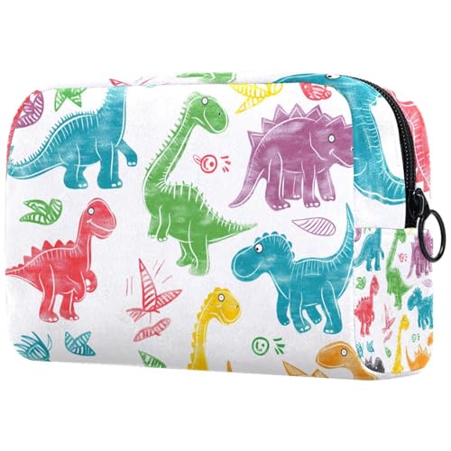 Kosmetiktaschen Für Frauen Farbenfrohe Dinosaurier Schminkkoffer Reisetasche Kosmetiktasche Organizer von EJFICAHG
