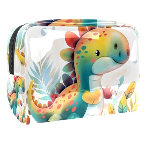 Kosmetiktaschen Für Frauen Farbenfroher Dinosaurier Schminkkoffer Reisetasche Kosmetiktasche Organizer 18.5x7.5x13cm von EJFICAHG