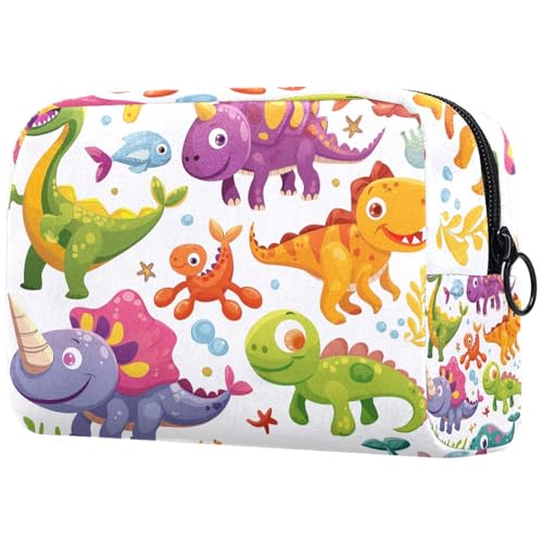 Kosmetiktaschen Für Frauen Farbenfroher Dinosaurier Schminkkoffer Reisetasche Kosmetiktasche Organizer von EJFICAHG