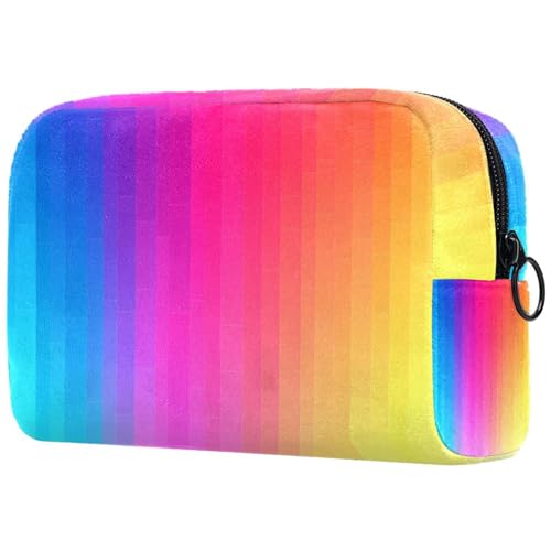 Kosmetiktaschen Für Frauen Farbverlauf In Regenbogenfarben Schminkkoffer Reisetasche Kosmetiktasche Organizer 18.5x7.5x13cm von EJFICAHG