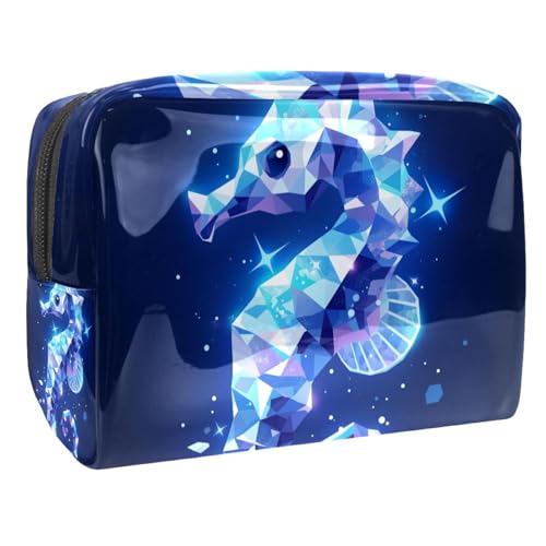 Kosmetiktaschen Für Frauen Funkelndes Seepferdchen Schminkkoffer Reisetasche Kosmetiktasche Organizer 18.5x7.5x13cm von EJFICAHG
